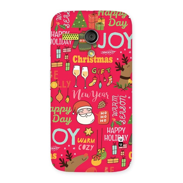 Christmas Joy Happy Day Back Case for Moto G