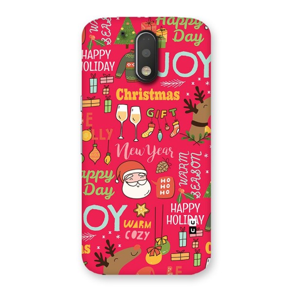 Christmas Joy Happy Day Back Case for Moto G4