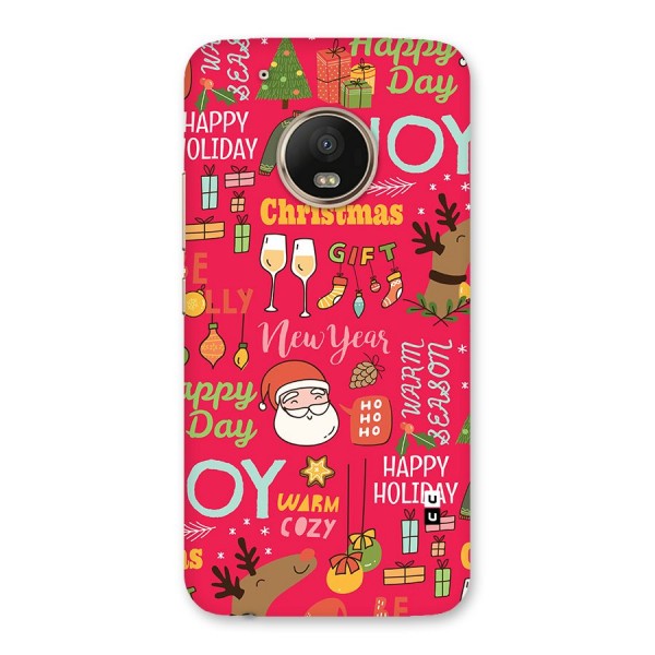 Christmas Joy Happy Day Back Case for Moto G5 Plus