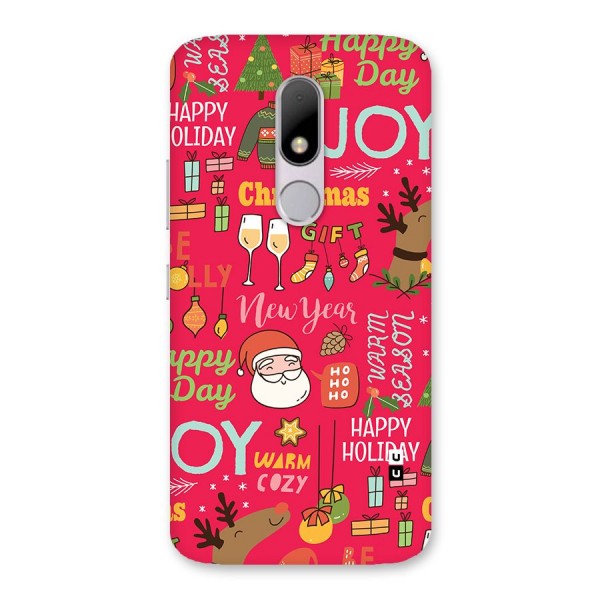 Christmas Joy Happy Day Back Case for Moto M