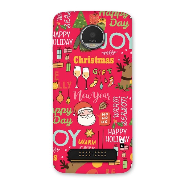 Christmas Joy Happy Day Back Case for Moto Z Play