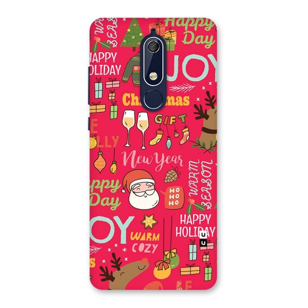 Christmas Joy Happy Day Back Case for Nokia 5.1