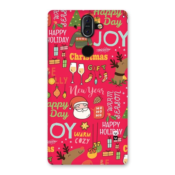 Christmas Joy Happy Day Back Case for Nokia 8 Sirocco