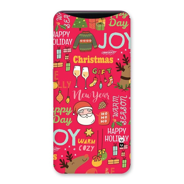 Christmas Joy Happy Day Back Case for Oppo Find X