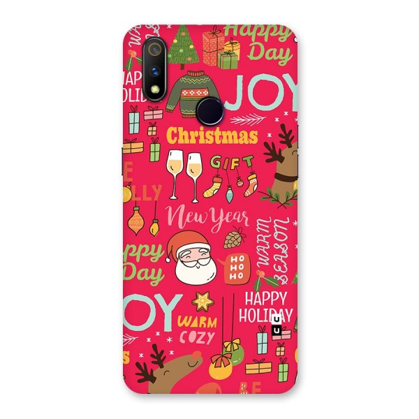 Christmas Joy Happy Day Back Case for Realme 3 Pro