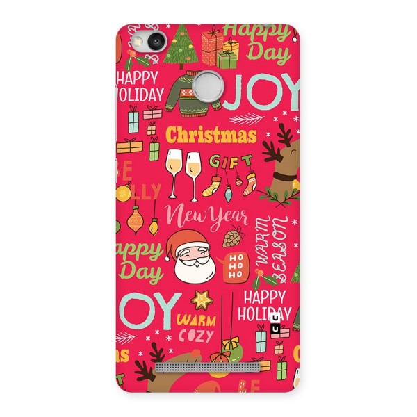 Christmas Joy Happy Day Back Case for Redmi 3S Prime