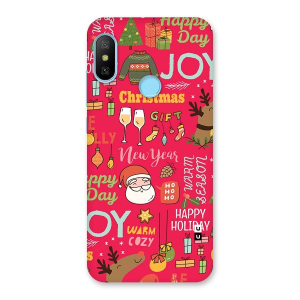 Christmas Joy Happy Day Back Case for Redmi 6 Pro