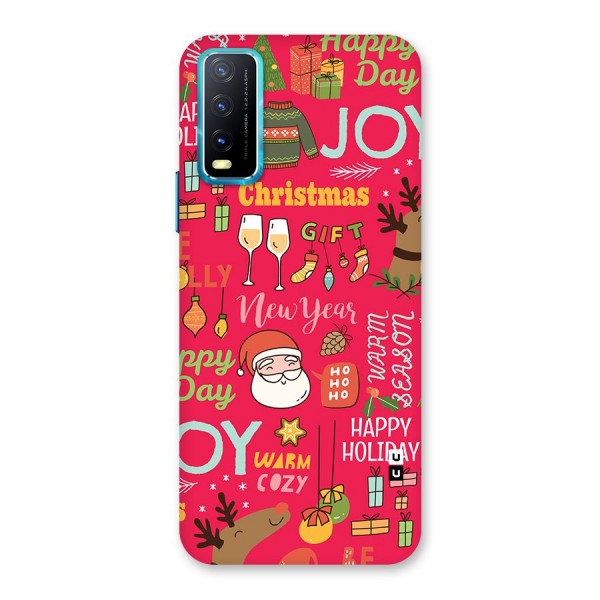 Christmas Joy Happy Day Back Case for Vivo Y12s