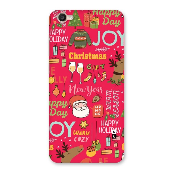 Christmas Joy Happy Day Back Case for Vivo Y55