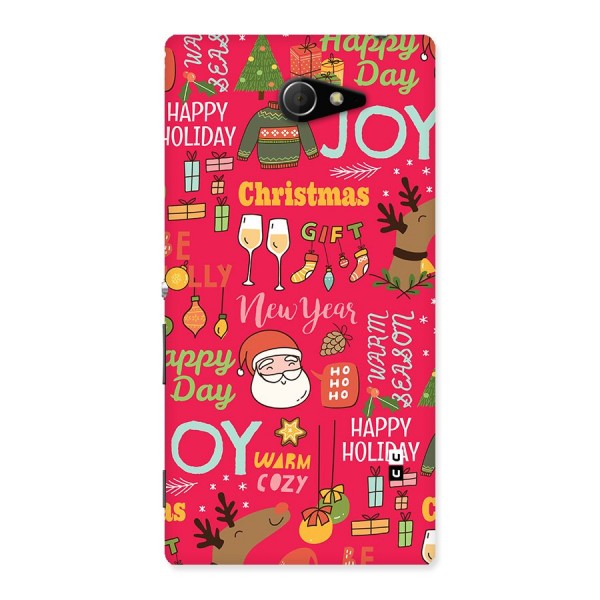 Christmas Joy Happy Day Back Case for Xperia M2