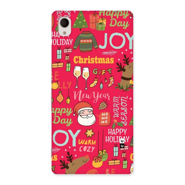 Christmas Joy Happy Day Back Case for Xperia M4