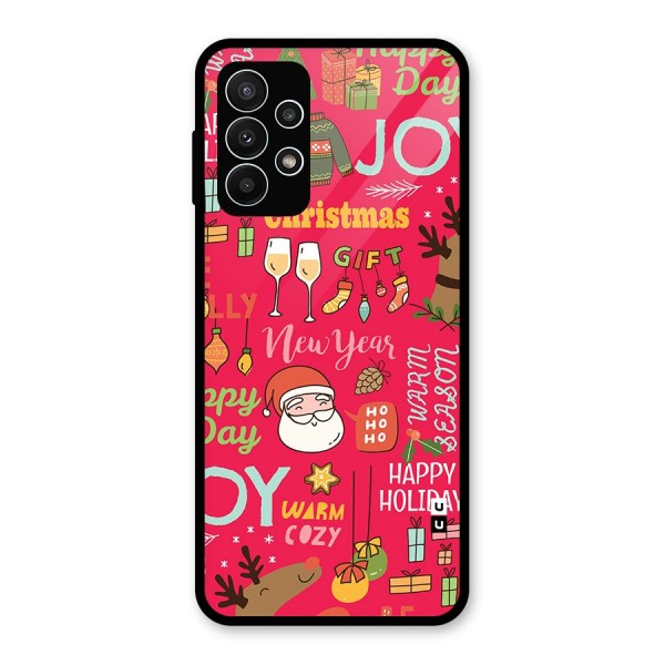 Christmas Joy Happy Day Glass Back Case for Galaxy A23