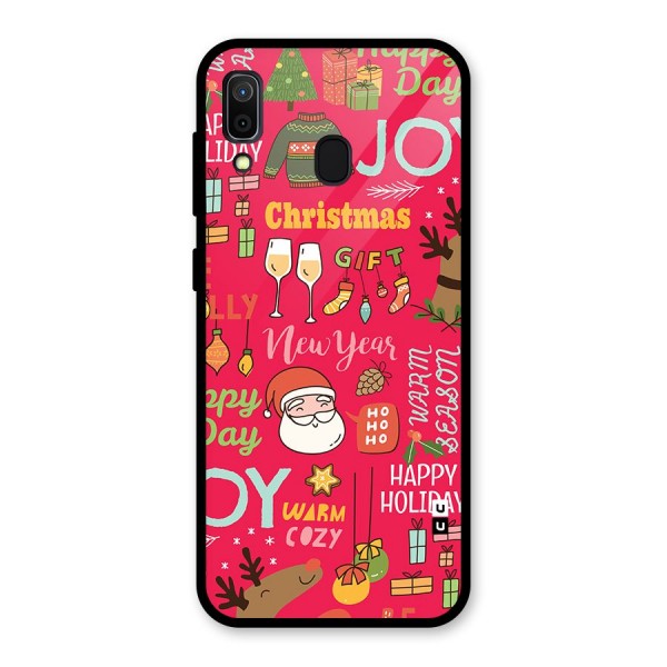 Christmas Joy Happy Day Glass Back Case for Galaxy A30