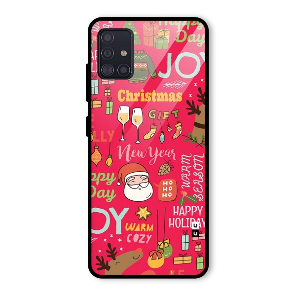 Christmas Joy Happy Day Glass Back Case for Galaxy A51