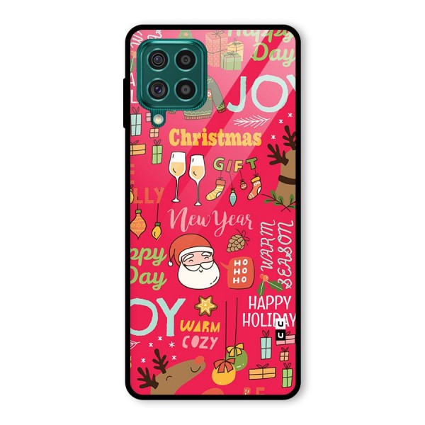 Christmas Joy Happy Day Glass Back Case for Galaxy F62