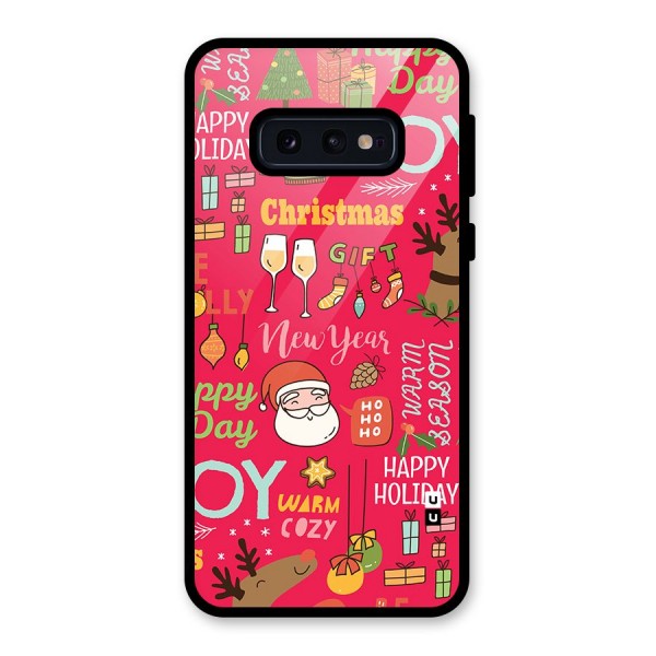 Christmas Joy Happy Day Glass Back Case for Galaxy S10e