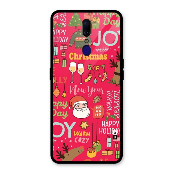 Christmas Joy Happy Day Glass Back Case for Oppo F11