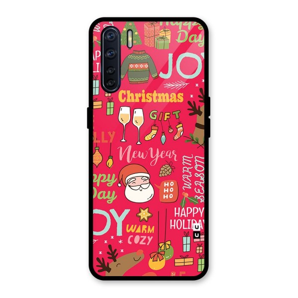 Christmas Joy Happy Day Glass Back Case for Oppo F15