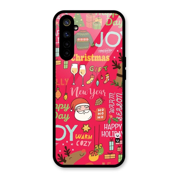 Christmas Joy Happy Day Glass Back Case for Realme 6