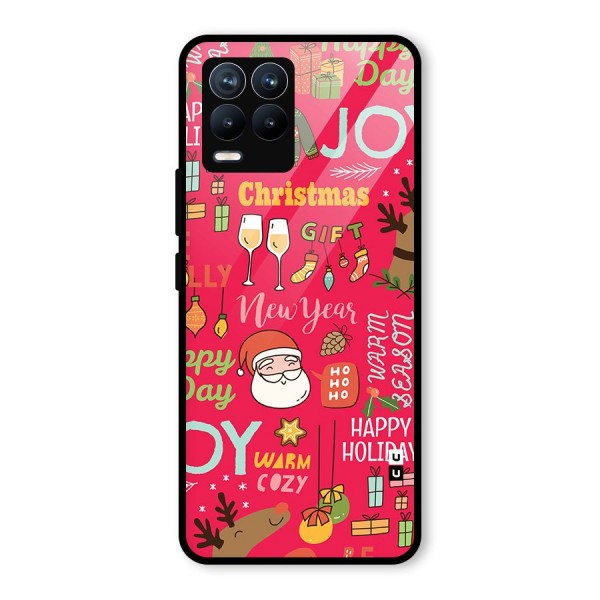 Christmas Joy Happy Day Glass Back Case for Realme 8