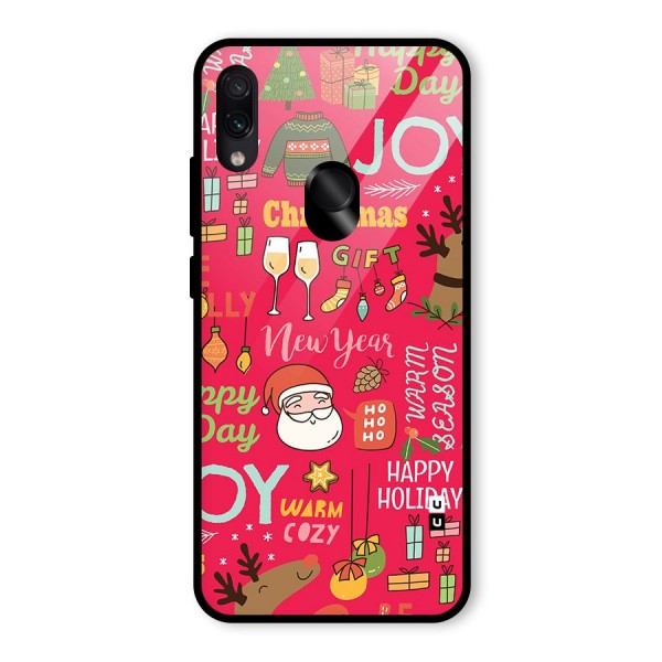 Christmas Joy Happy Day Glass Back Case for Redmi Note 7S