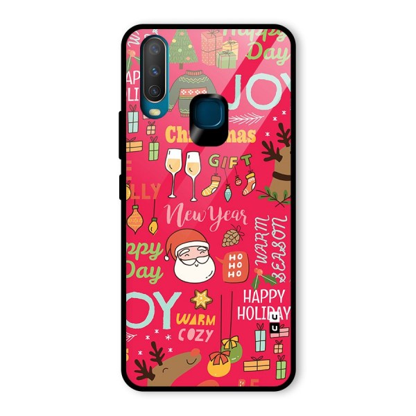 Christmas Joy Happy Day Glass Back Case for Vivo Y15