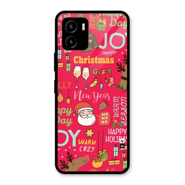 Christmas Joy Happy Day Glass Back Case for Vivo Y15s