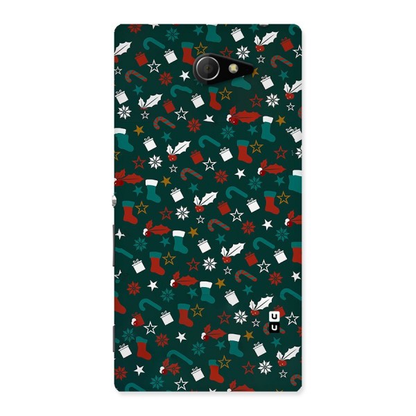 Christmas Pattern Design Back Case for Sony Xperia M2