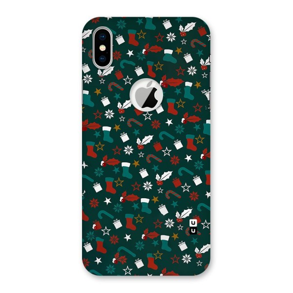 Christmas Pattern Design Back Case for iPhone XS Logo Cut