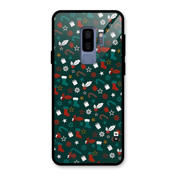 Christmas Pattern Design Glass Back Case for Galaxy S9 Plus