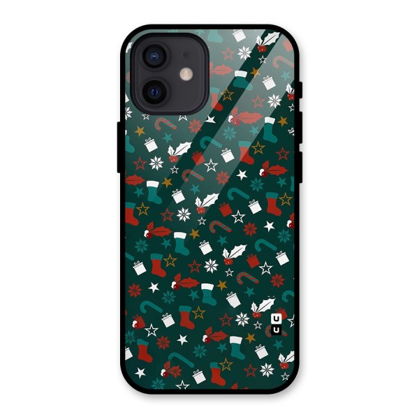 Christmas Pattern Design Glass Back Case for iPhone 12