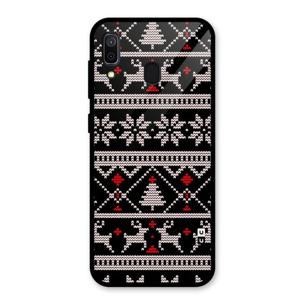 Christmas Seamless Aztec Glass Back Case for Galaxy A30