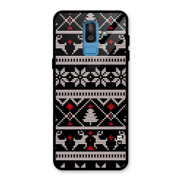 Christmas Seamless Aztec Glass Back Case for Galaxy J8