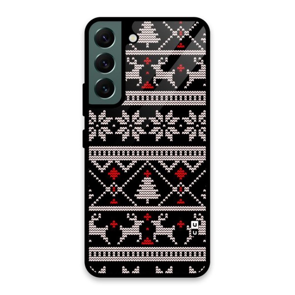 Christmas Seamless Aztec Glass Back Case for Galaxy S22 5G