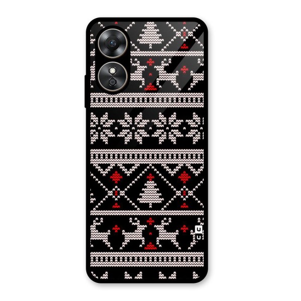 Christmas Seamless Aztec Glass Back Case for Oppo A17