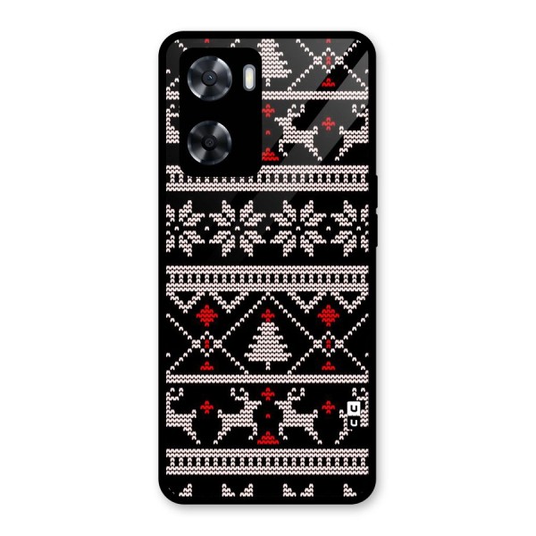 Christmas Seamless Aztec Glass Back Case for Oppo A57 2022