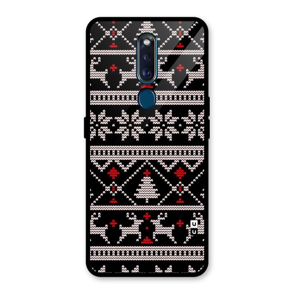 Christmas Seamless Aztec Glass Back Case for Oppo F11 Pro