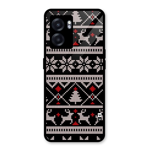 Christmas Seamless Aztec Glass Back Case for Oppo K10 (5G)