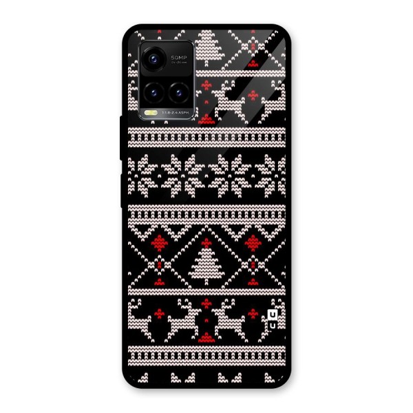 Christmas Seamless Aztec Glass Back Case for Vivo Y21G