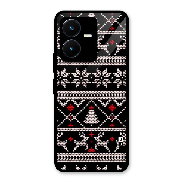 Christmas Seamless Aztec Glass Back Case for Vivo Y22