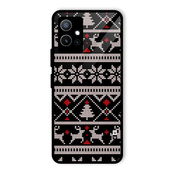 Christmas Seamless Aztec Glass Back Case for Vivo iQOO Z6