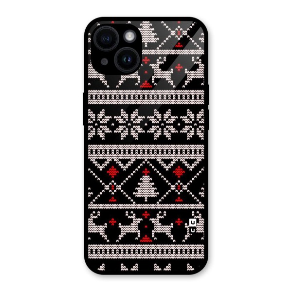 Christmas Seamless Aztec Glass Back Case for iPhone 14