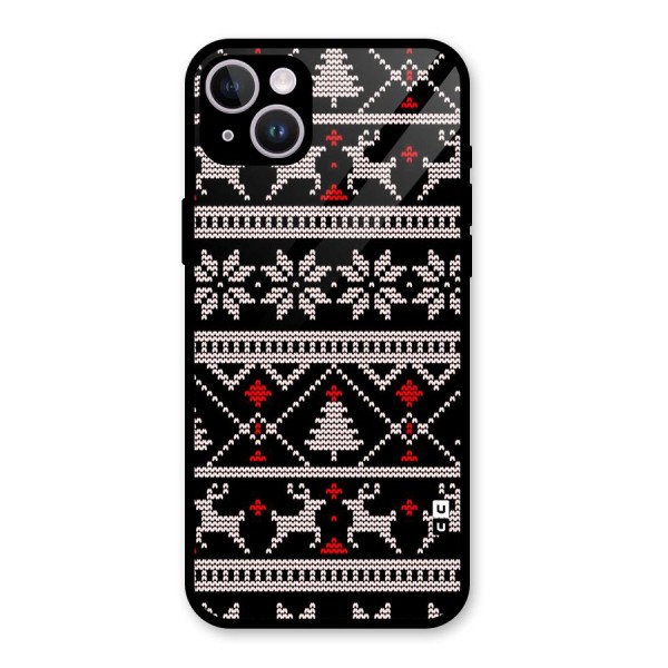 Christmas Seamless Aztec Glass Back Case for iPhone 14 Plus