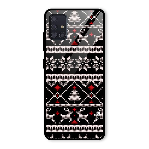 Christmas Seamless Aztec Pattern Glass Back Case for Galaxy A51