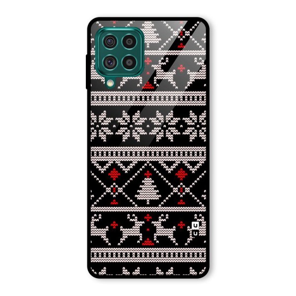 Christmas Seamless Aztec Pattern Glass Back Case for Galaxy F62