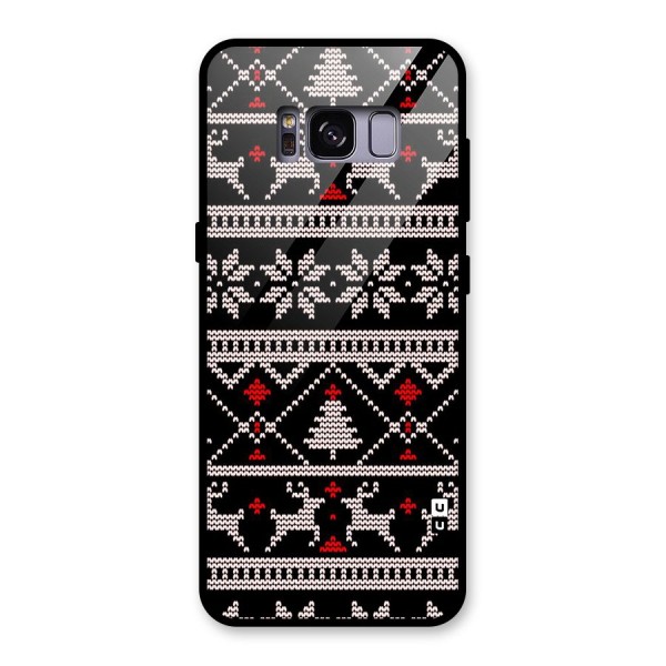 Christmas Seamless Aztec Pattern Glass Back Case for Galaxy S8