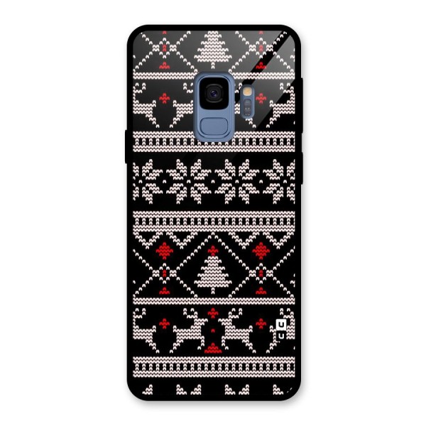 Christmas Seamless Aztec Pattern Glass Back Case for Galaxy S9