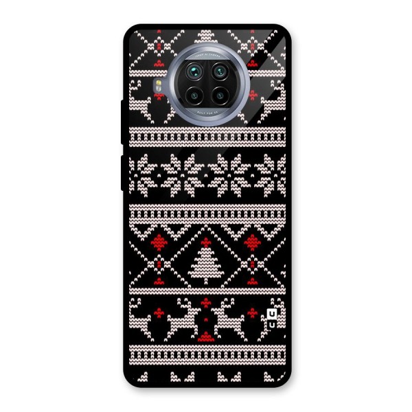 Christmas Seamless Aztec Pattern Glass Back Case for Mi 10i