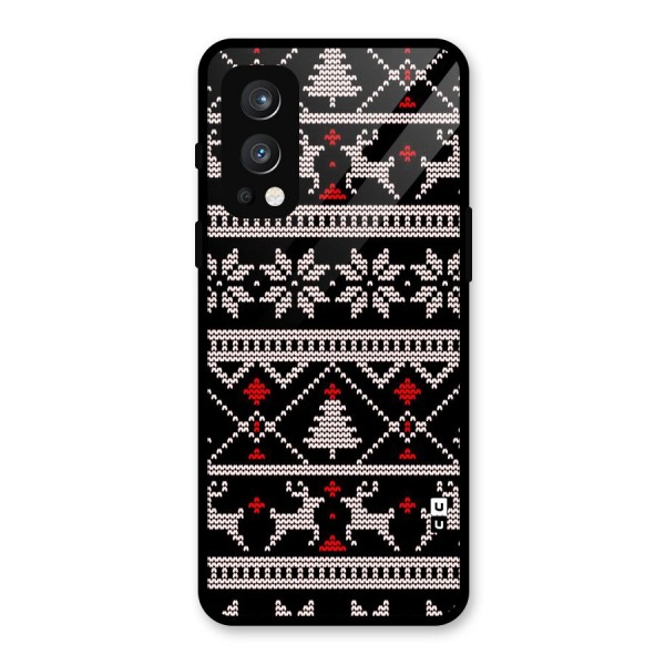 Christmas Seamless Aztec Pattern Glass Back Case for OnePlus Nord 2 5G