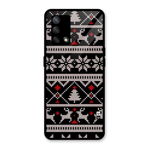 Christmas Seamless Aztec Pattern Glass Back Case for Oppo F19s